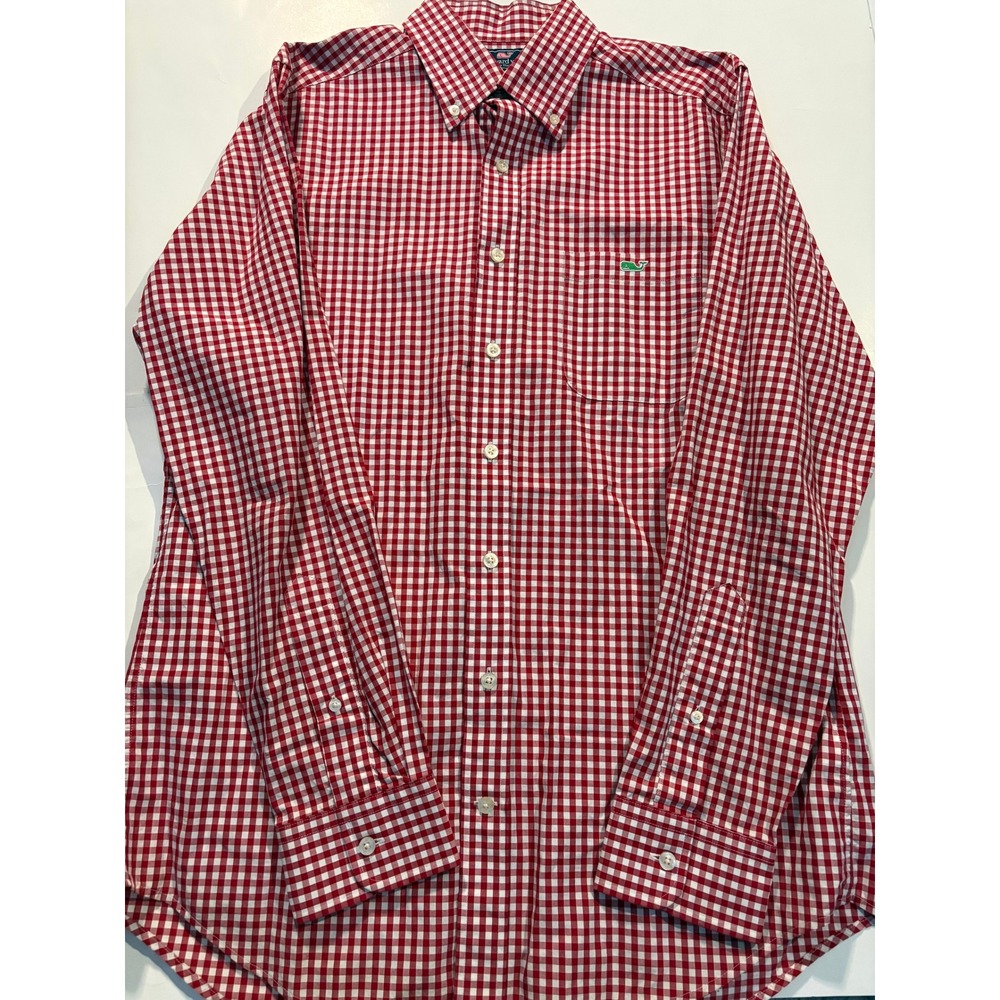 Vineyard‎ Vines Slim Fit Tucker Shirt Mens M Red Gingham Button Down
